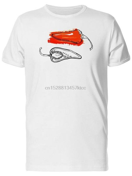 

red chilli pepper brush stroke mens tee -image по мода классический стиль tee shirt