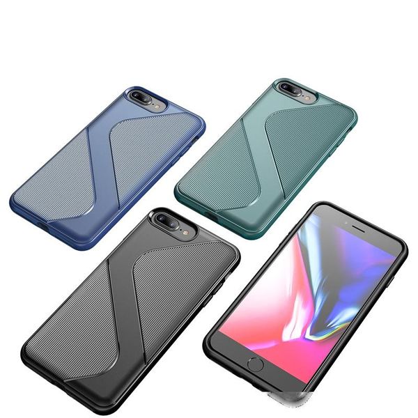 

anti-fall cover phone case for iphone 8 plus silicone soft shell anti-knock geometric dirt-resistant non-slip casing