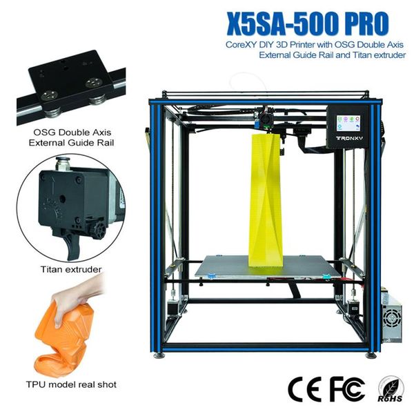 

tronxy x5sa-500pro high precision 3d printer large print size 500*500*600mm 3.5 inch color touchscreen ultra-quiet mainboard
