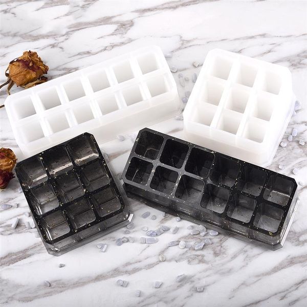 

diy resin lipstick storage box handmade crystal epoxy lipstick holder jewelry making tools t200917, Black;white