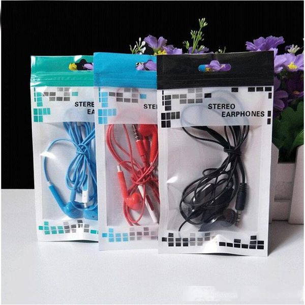 

9x16cm universal black clear zipper retail plastic package bag for iphone xs max samsung xiaomi mp3 mp4 headphones earphone bag