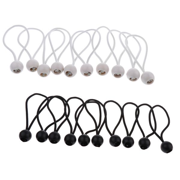 

20pcs/set black & white 16cm/ 6 inch heavy duty ball bungees shock cords tie down canopy awning tent tarp straps