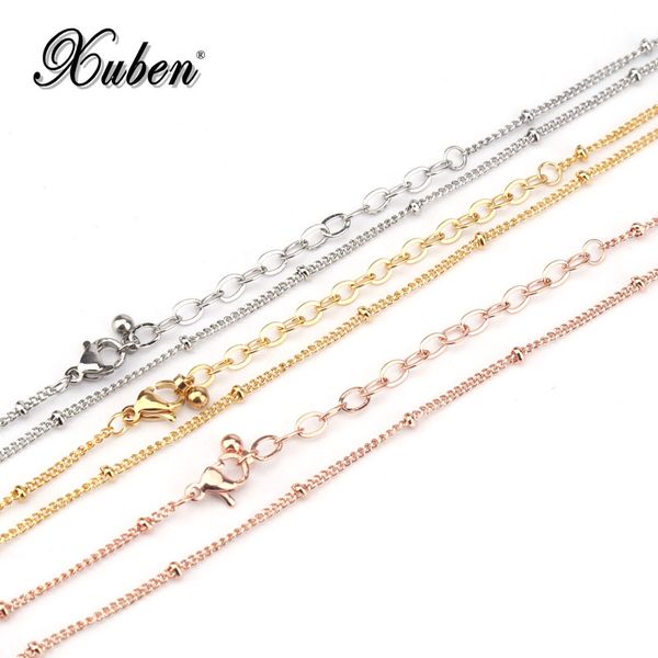 

316 l stainless steel chain necklace width 1.2 mm length 50/80 cm round link beads o style chain jewelry wholesale, Silver
