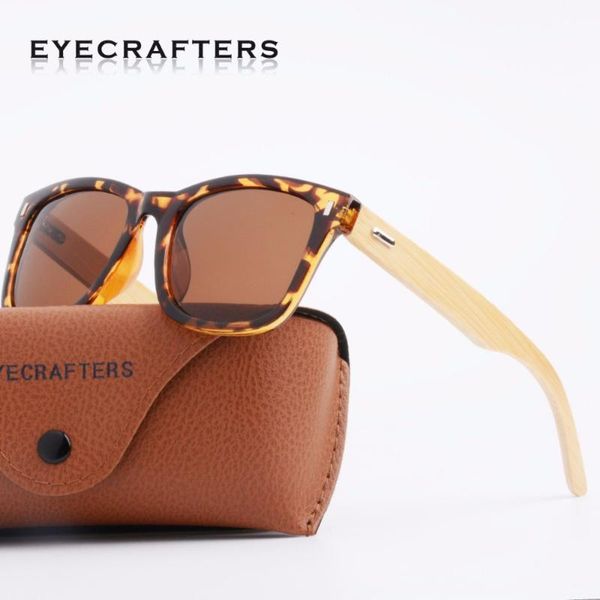

eyecrafters 2020 retro bamboo wood sunglasses polarized men women brand designer goggles tortoise brown mirrored coating eyewear, White;black
