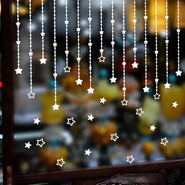 

christmas stars wall stickers window glass stickers curtain art design for living room home decoration wall decal showcase decor