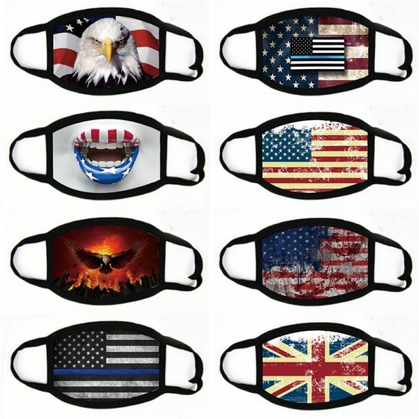 

cotton face mask 2020 election keep america great again american flag cosplay party masks anti dust washable breathable mouth cover#427, Black