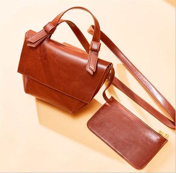 

new ladies bag crossbody saddle leather handbags wild casual fashion luxury accessories ladies leather crossbody one shoulder retro bac2020