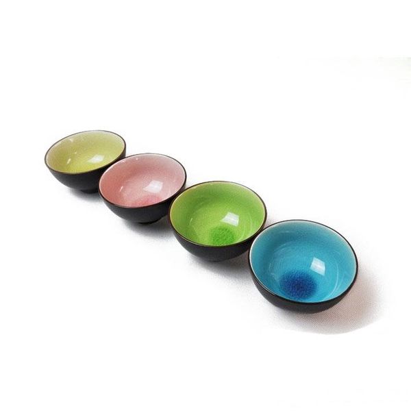 

mix color crack glaze japanese bowl 4.5 inch ceramic bowl for rice soup stoneware asian lifestyle tableware gift