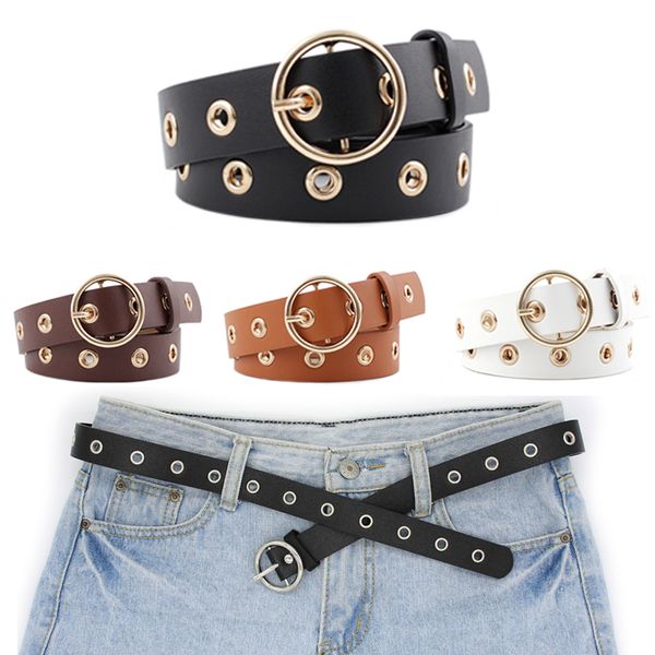 

металлические отверстия металлические пояса девушки женщин качества искусственной кожи пояс cinto cinturon feminino mujer cinto para как mul, Black;brown