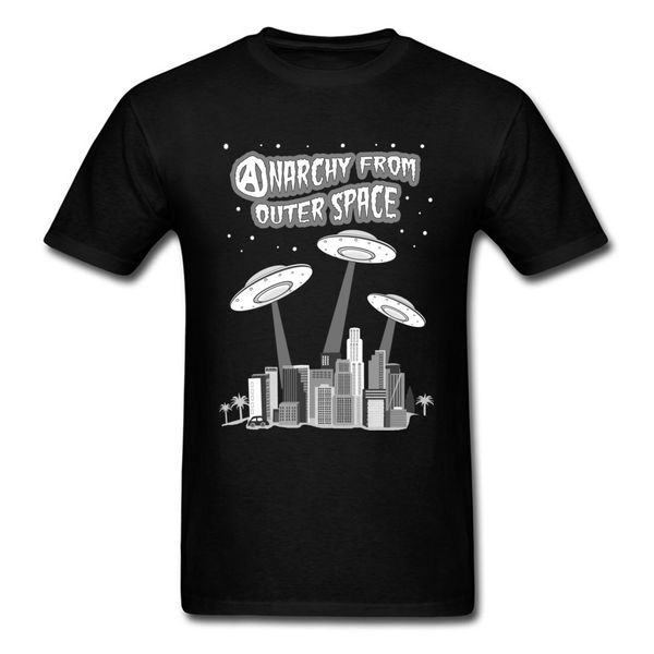

2018 anarchy from outer space novelty teen's t-shirts black cotton short sleeve custom cartoon man tshirt