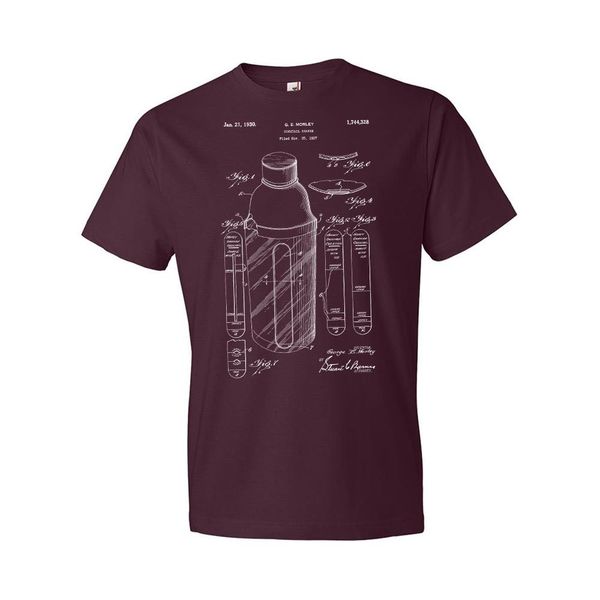 

cocktail shaker drink mixer t-shirt bartender shirt drink shaker shaker patent new 2019 shirt men summer casual design t shirt
