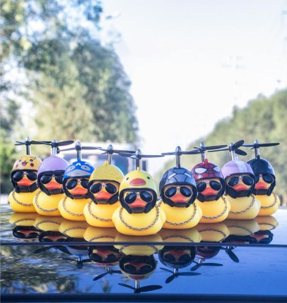 

cute car decoration duck helmet doll auto center console side view mirror ornaments car interior decoration accessories