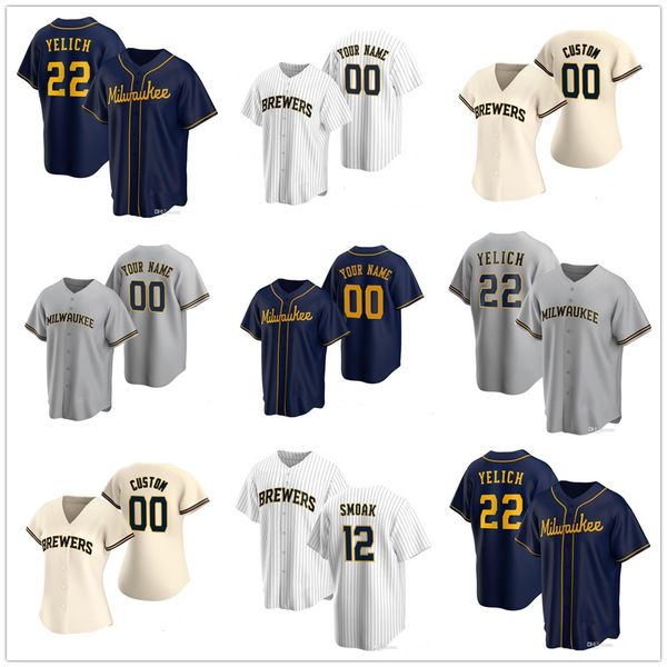 

milwaukee 2020 christian yelich 50th jerseys lorenzo cain ryan braun keston hiura josh hader justin smoak orlando arcia woodruff ben gamel, Blue;black