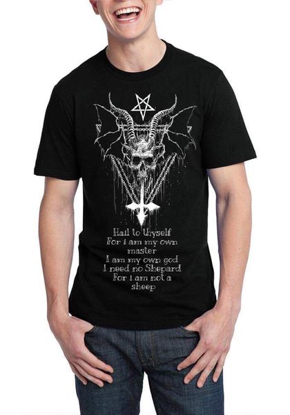 

satan 666 i am not sheep black t shirt