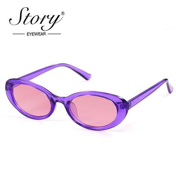 

story 2020 purple small oval sunglasses women men vintage retro neff tint kurt cobain 90s sun glasses male shades goggle eyewear, White;black