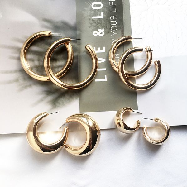 

ujbox 20 styles gold alloy metal hoop earrings women weeding birthday party jewelry accessories wholesale, Golden;silver