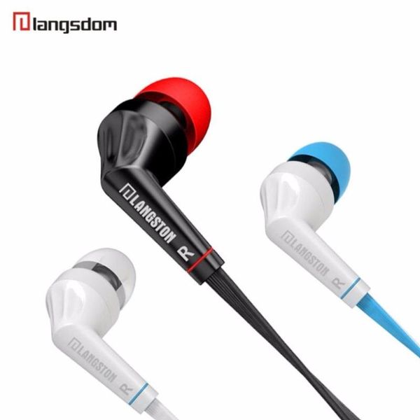 

langsdom wired in-ear earphone jd88 for music gaming sports portable professional headset jm21 super bass stereo with microphone