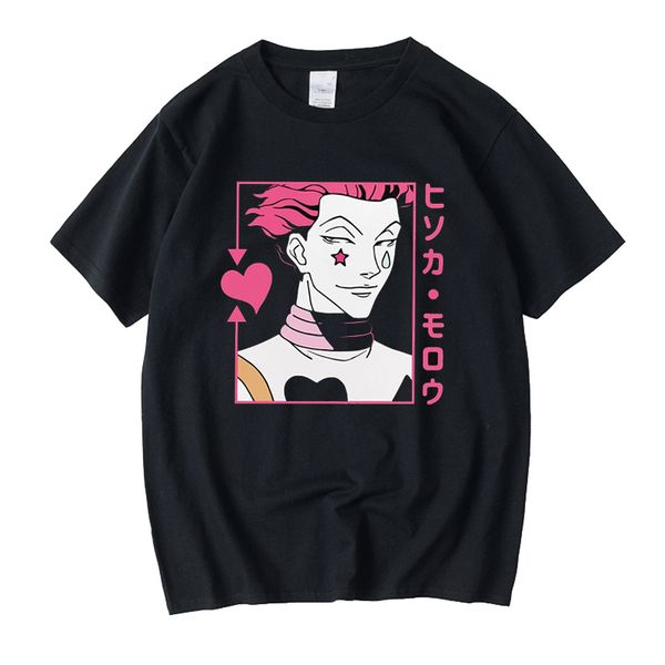 

new hunter x hunter t-shirt men pre-shrunk cotton awesome tshirt crew neck short sleeved hisoka morow t shirt anime hxhtee merch