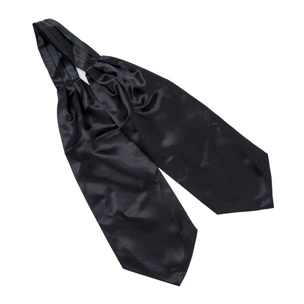 

satin tuxedo wedding self tie ascot cravat necktie scarf for men - black, Black;gray