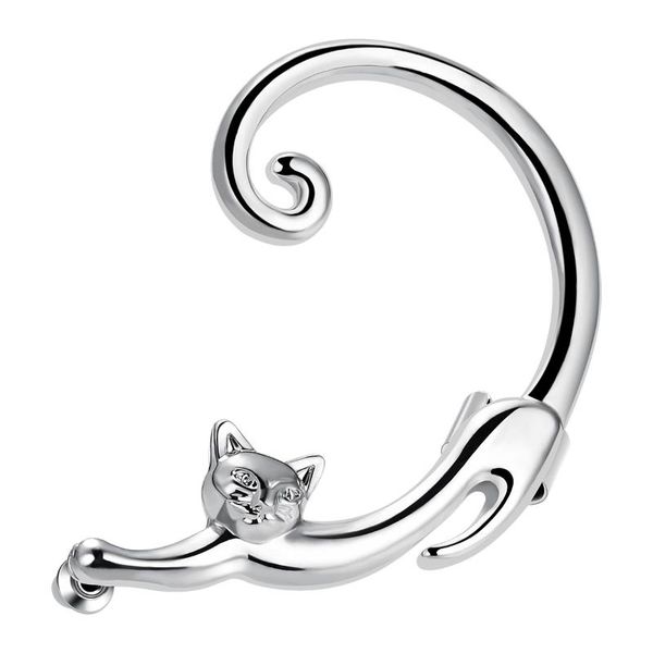 

1 piece new fashion earings jewelry gothic punk temptation cute cat bite ear cuff wrap earring trendy style unique designed, Golden;silver