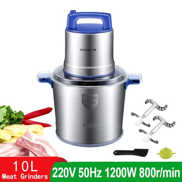 

meat grinders 10l 220v electric chopper household grinder 1200w stainless steel vegetable kitchen tools