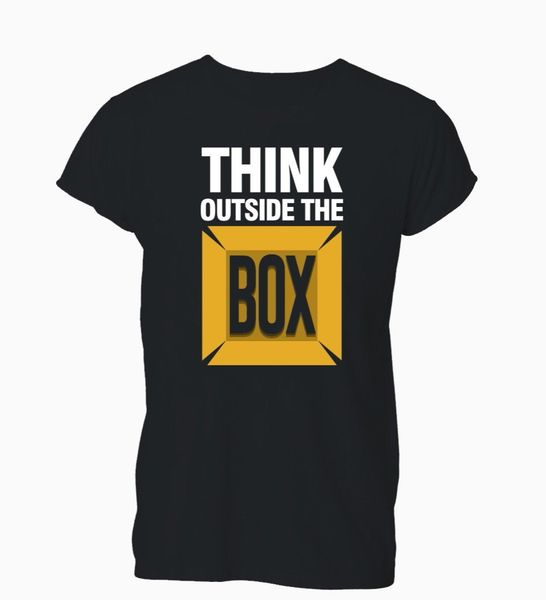 

2019 new brand sale think outside the box inspiration motivation t-shirt tshirt mens