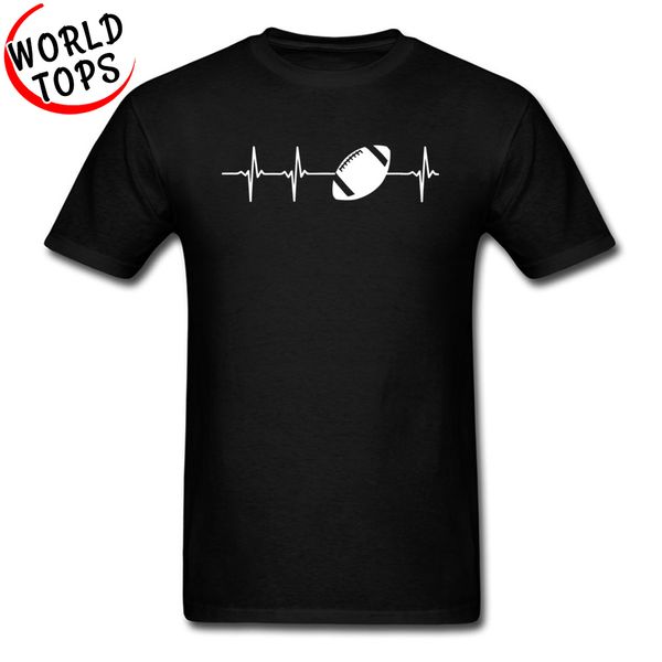 

american football in a heartbeat black popular tshirts rugby ball europe sweatshirts fashion print new t shirt men custom gift