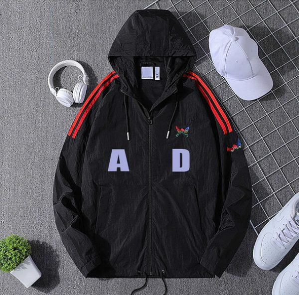 

мужская мода куртки с капюшоном outwear осеннее пальто мужчины женщины одежда casual zipper letter pattern модные длинные рукава куртки, Black;brown