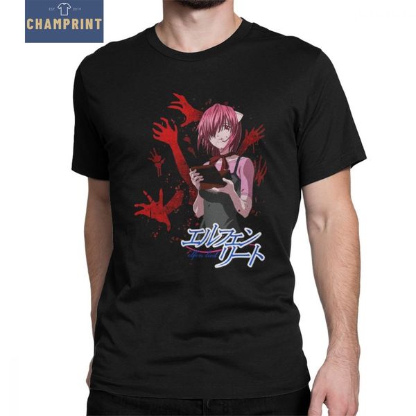 

men's t-shirt elfen lied mirai nikki pure cotton tee short sleeve gasai yuno anime manga future dairy comic yandere t shirt