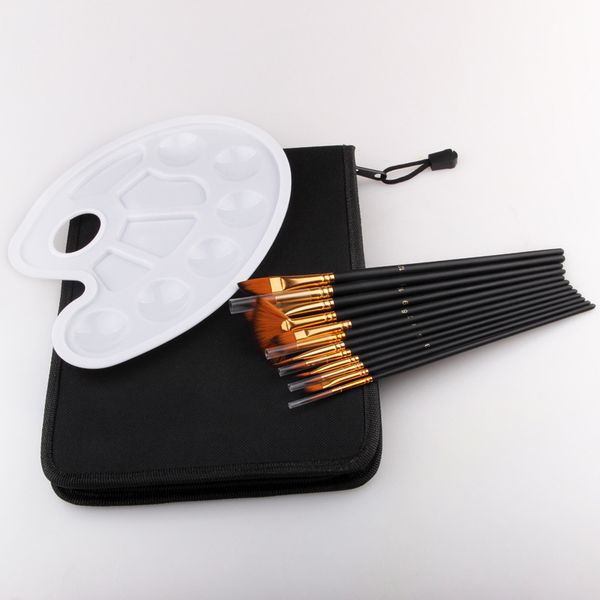 

13pcs/set watercolor gouache paint brushes different shape round pointed tip nylon hair painting brush set art supplies