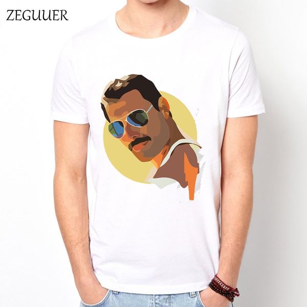 

harajuku freddie mercury tshirt fashion print comic funny streetwear wind cotton round neck men's t-shirt casual clothes