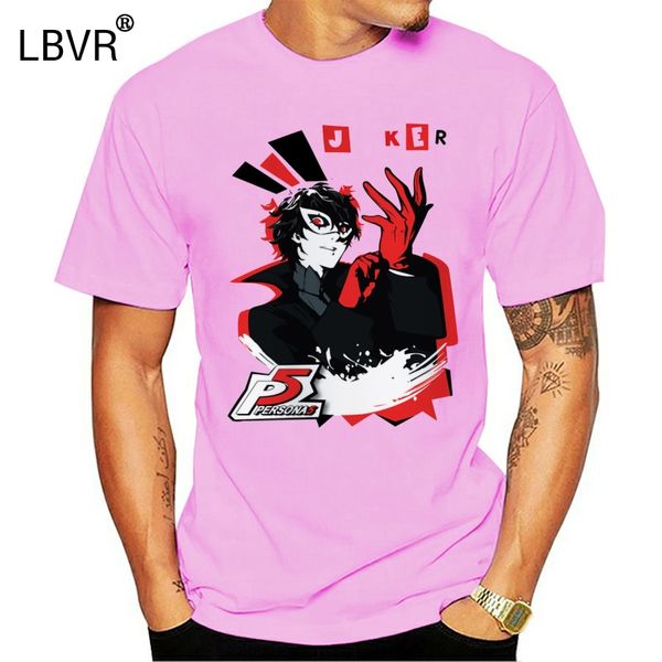 

persona 5 - joker t shirt men популярные смешной homme t-shirt одежда white crew neck casual 100% хлопок мужчины мужчины streetwear