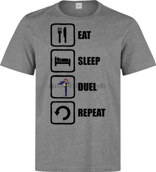 

eat sleep duel repeat yugi yu gi oh style men's (woman's available) t shirt grey