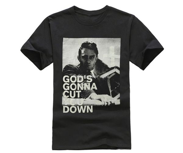 

забавные футболки джонни кэш мужской бога собирается cut you down крупногабаритных t shirt black