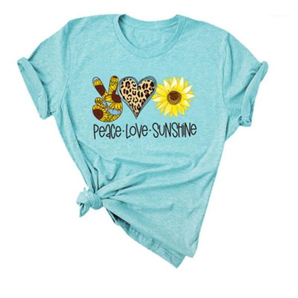 

shirt casual letter print oversized tshirt women short sleeve peace love sunshine vogue tshirt female harajuku loose tee, White