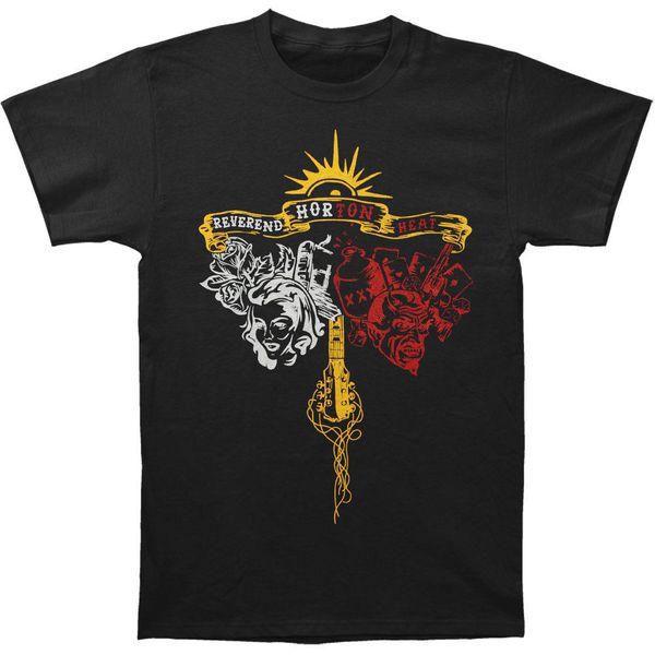 

reverend horton heat men's good and evil t-shirt blacknew t shirt spring summer