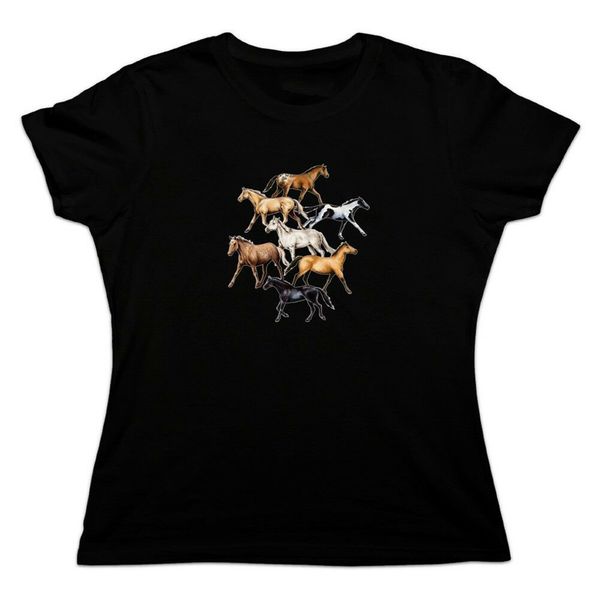 

horses of different colors women's novelty t-shirt tee shirt