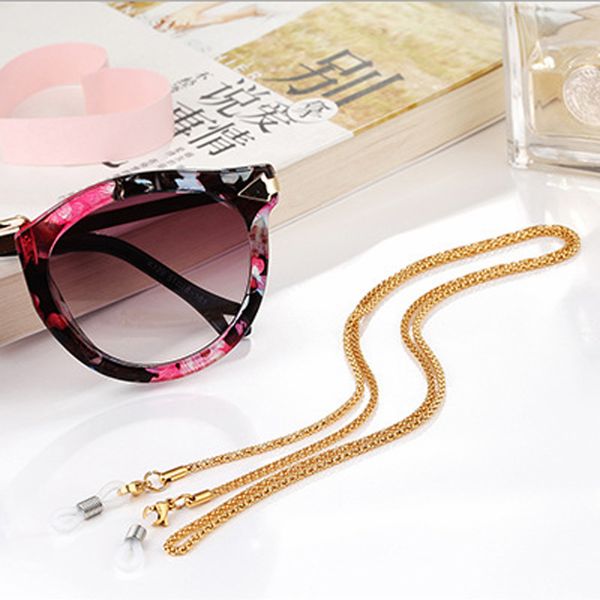 

hollow glasses chain women beauty reading glasses chain sunglasses anti-lost rope decoration men, Silver