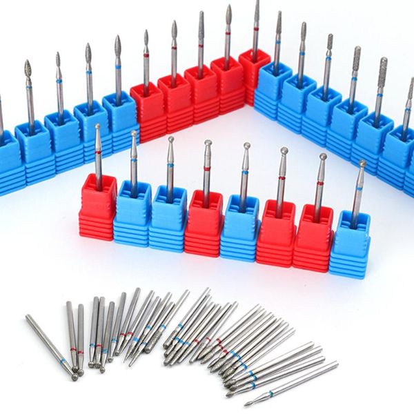 

nail art equipment diamond drill bits set safe milling cutter metall for manicure cutters pedicure tool nails accessories removing le01-29, Silver