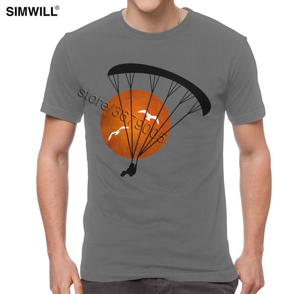 

unique paragliding t-shirt men cool short sleeved cotton shirt round neck paraglider t shirts brand designer summer leisure tee