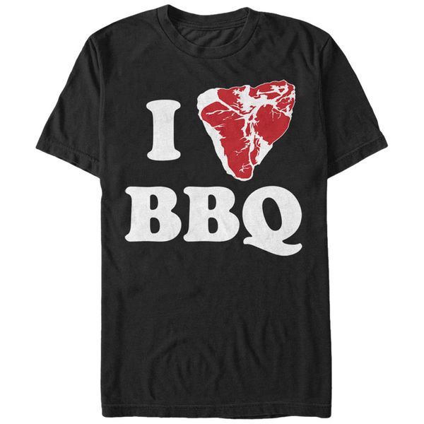 

2019 мода 100% хлопок футболки i love bbq steak mens graphic t shirt tee рубашки