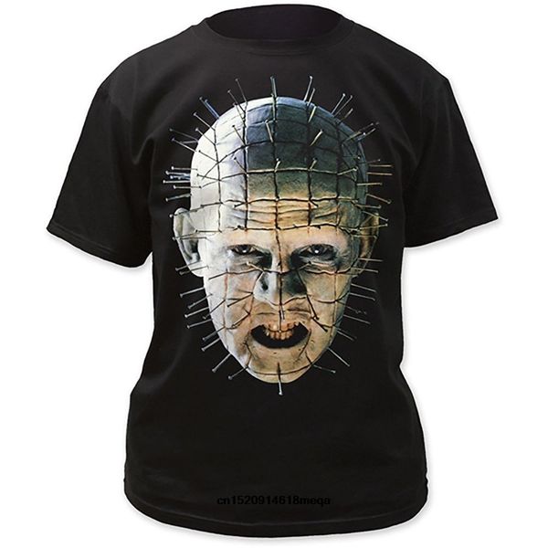 

смешно футболки hellraiser pinhead close-up big print movie мужские черная футболка