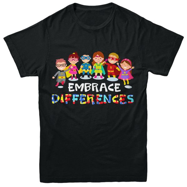 

аутизм футболка объятия differencess i love аутизм для взрослых дети tee top ретро tee shirt