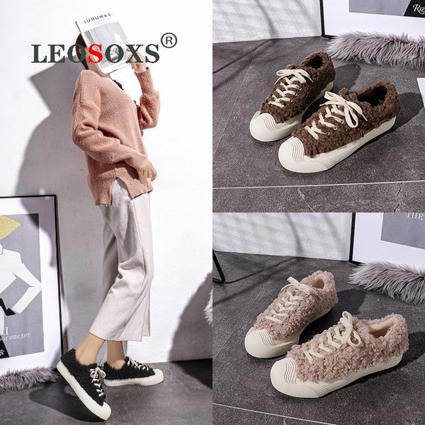 

плоский пушистые обувь ретро velvet повседневная обувь женская 2020 зимняя новая мода все матча моды lamb, Black