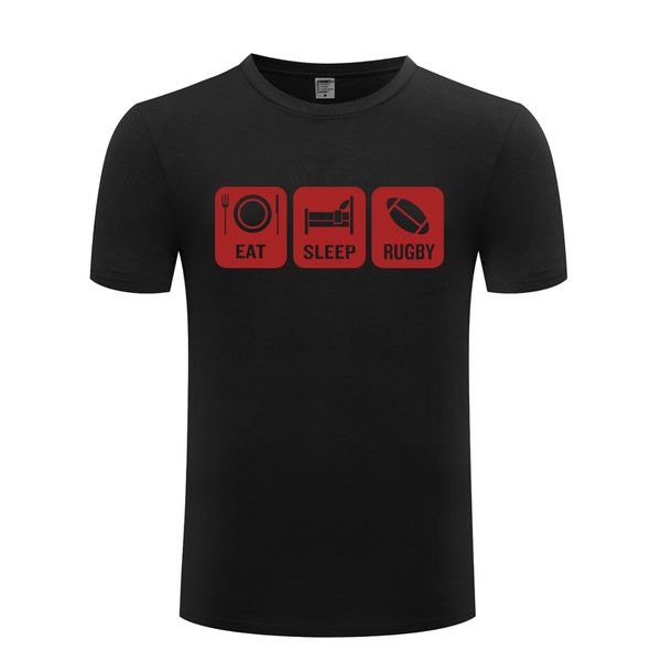 

ешь sleep регби команды игрока mens men t shirt тенниска 2018 новый короткие рукава o шеи хлопка вскользь тенниску top tee