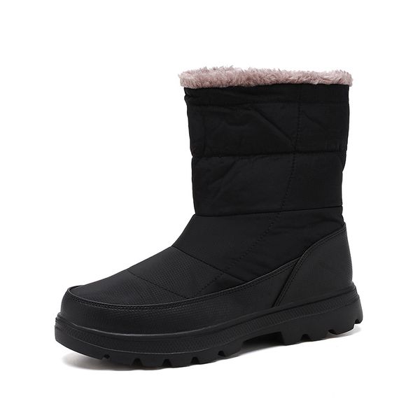 

2020 men snow boots fashion non-slip winter boots thick fur men's waterproof and warm shoes plus size 36-46, Black