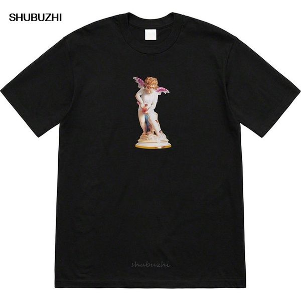 

купидон angel printed футболка мужчины женщины sureme летний новый hiphop пары тис 100% хлопок футболка мужчин черный / белый