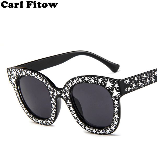 

sunglasses 2021 italy brand designer luxury pentagram women men fashion cat eye sun glasses for female mirror shades uv400, White;black