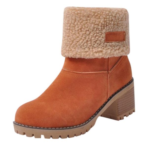 

women winter fur warm snow boots ladies warm wool booties boot comfortable shoes plus size 35-43 women, Black
