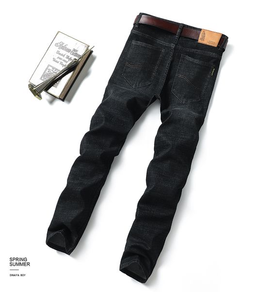 

black ash jeans men straight easing tension linye911, Blue